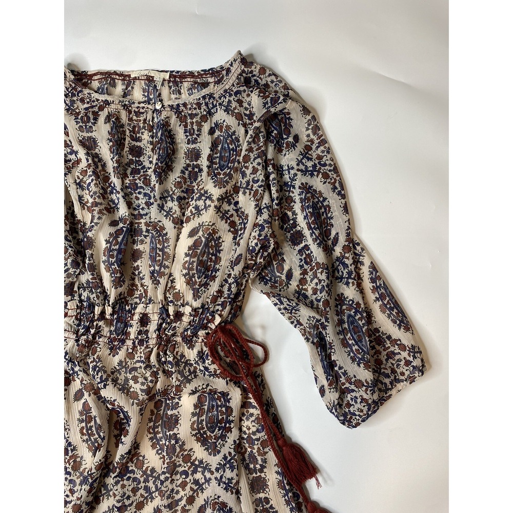 Floreat Anthropologie Dress Women's Small Zharah Peasant Boho Floral Belted - Picture 2 of 10